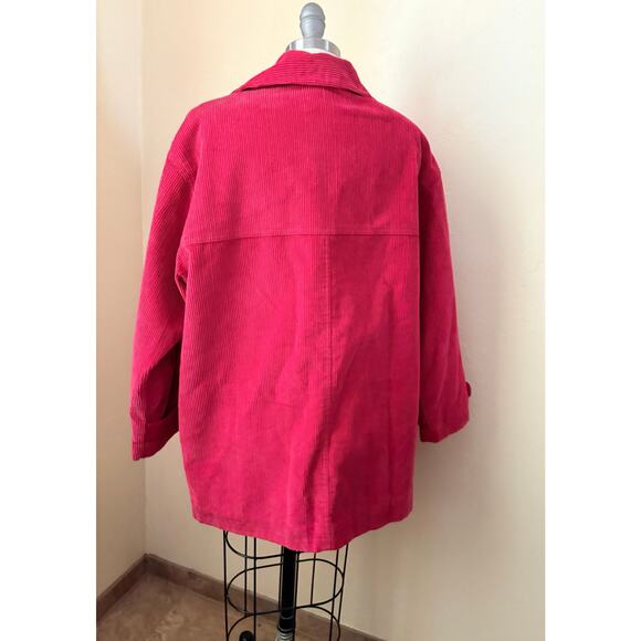 Jantzen Petite Red Corduroy Toggle Coat Lined Jacket Women’s Size L Large - Picture 4 of 6